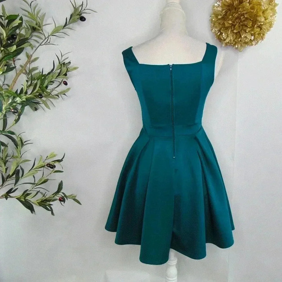 Alya Women's Button Front A- Line Green Short Sleeveless Dress Size XS - Picture 2 of 9